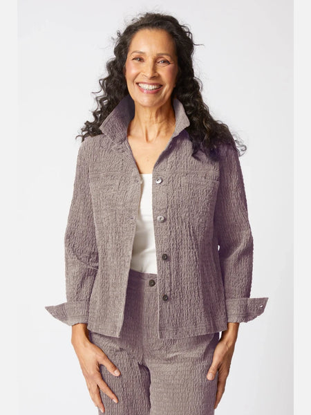Rustic Stretch Cord Boyfriend Jacket Truffle by Habitat