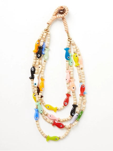 4 Strand Fish Necklace by Mare Sole Amore