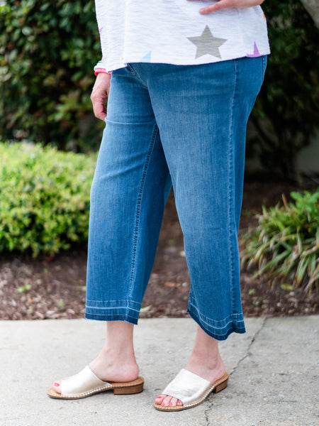 Helle Crop Denim Culottes by Robell
