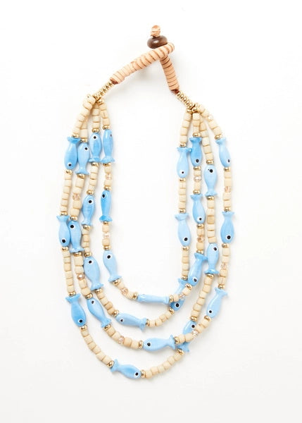 4 Strand Fish Necklace by Mare Sole Amore