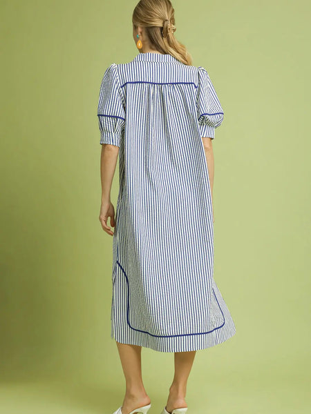 Blue Striped Midi Dress by Umgee