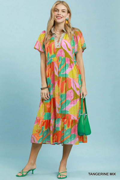 Tangerine Print Midi by Umgee