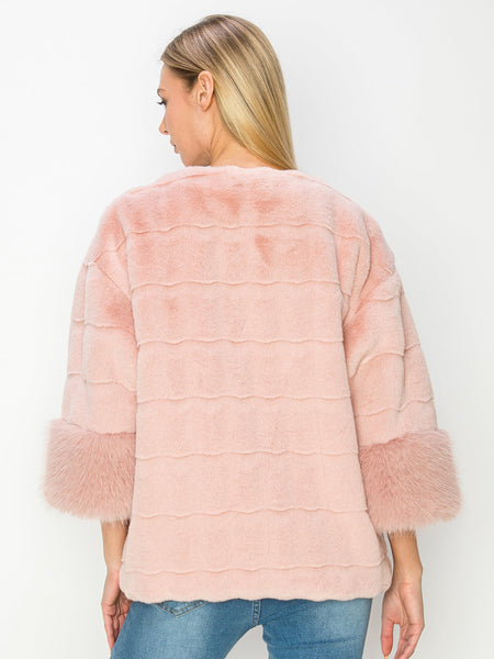 Pink Jina Fur Jacket Pink by Joh