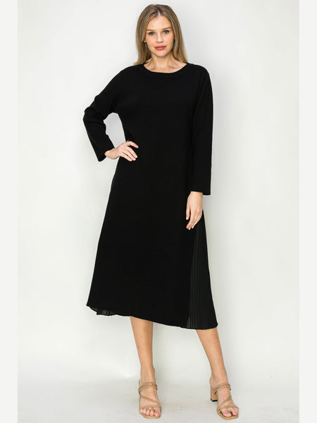 Sammy Knitted Dress w/ Pleated Chiffon by Joh