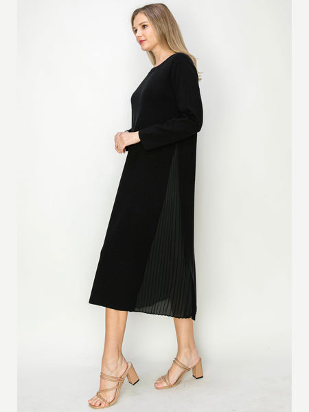 Sammy Knitted Dress w/ Pleated Chiffon by Joh