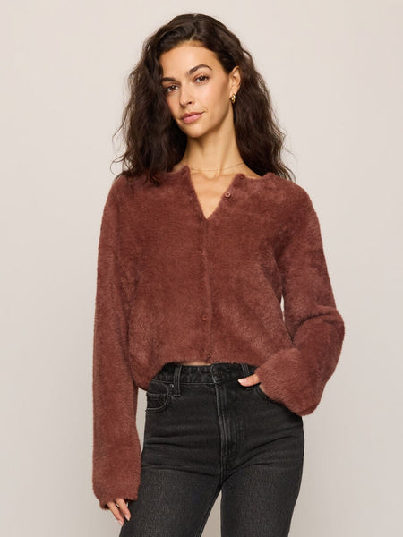 Winterglow Fluffy Cardigan Dark Rosewood by Z Supply