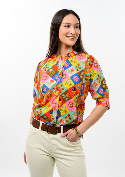 Block Patch Floral Top by Ivy Jane