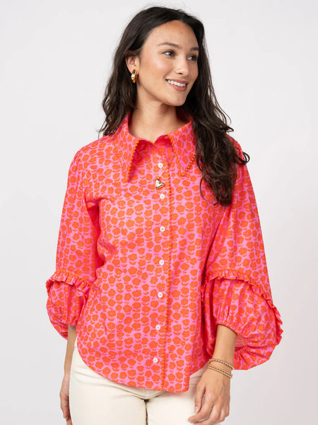 Puffy Daisy Top Hot Pink by Ivy Jane