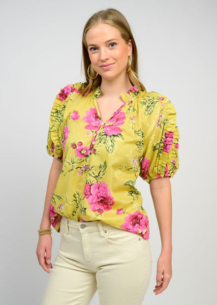 Ruffles and Roses Top Lime by Ivy Jane