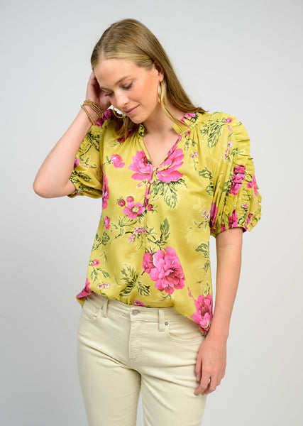 Ruffles and Roses Top Lime by Ivy Jane