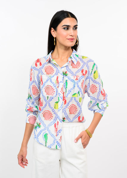 Long Sleeve Camp Shirt by Ivy Jane