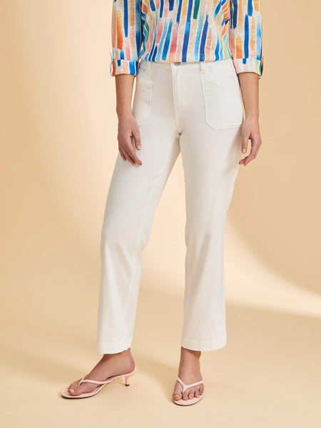 Olivia Straight Ankle Denim White by FDJ