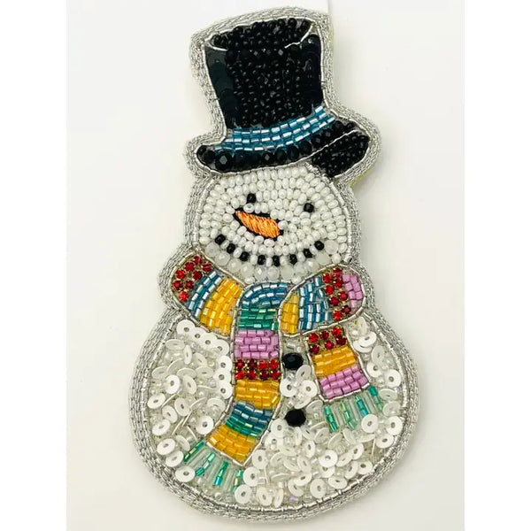 Hand-Beaded Snowman Pendant Only by Two Forty Two