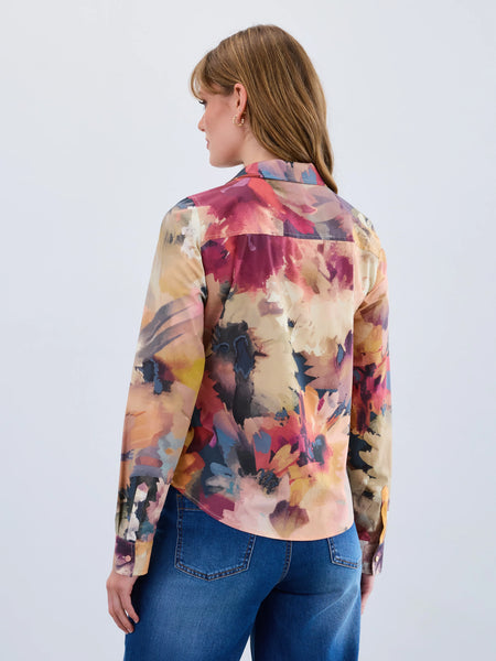 Long-Sleeve Split Neck Shirt Melaine by FDJ