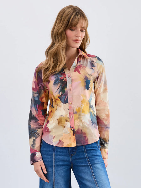 Long-Sleeve Split Neck Shirt Melaine by FDJ