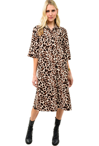 Leopard Shifty Shirt Dress by Ivy Jane