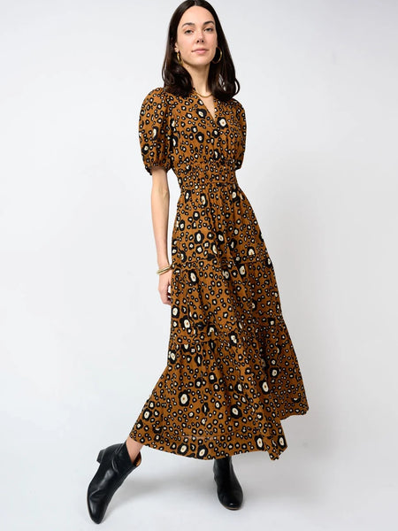 Tiered and Tucked Dress Coffee by Ivy Jane