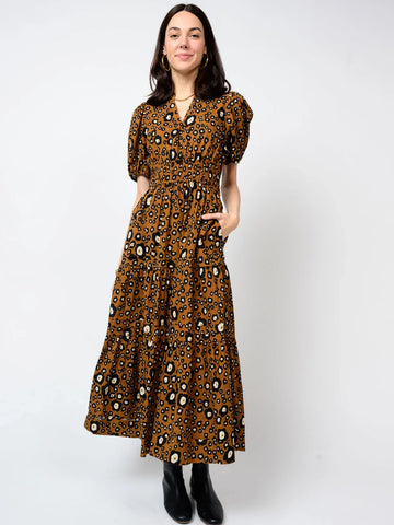 Tiered and Tucked Dress Coffee by Ivy Jane