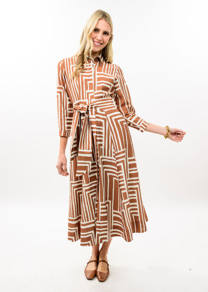 Graphic Midi Shirt Dress by Ivy Jane