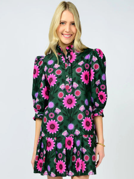 Pleated Hem Dress Spruce by Ivy Jane