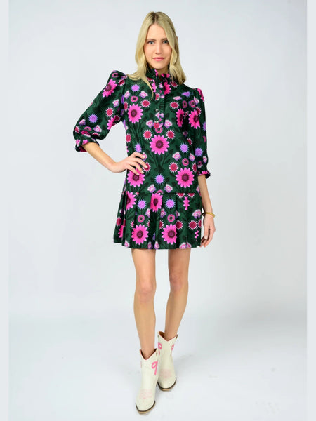 Pleated Hem Dress Spruce by Ivy Jane