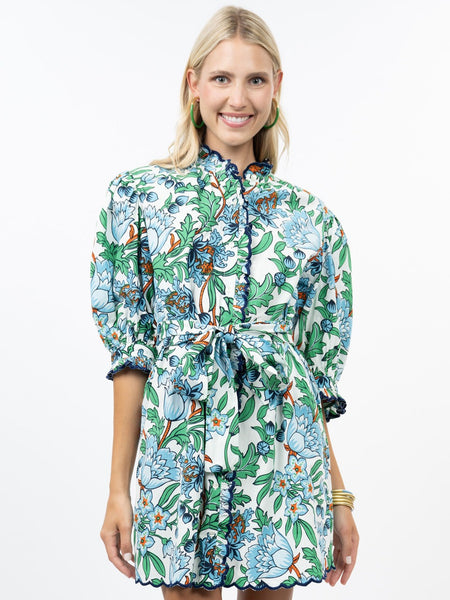 Scallop Front Dress Blue by Ivy Jane