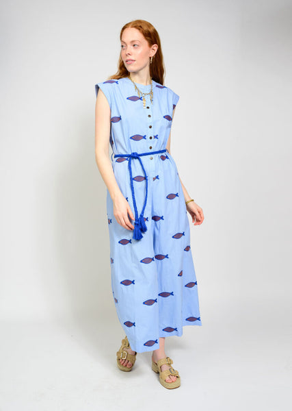 Embroidered Fish Jumpsuit by Ivy Jane