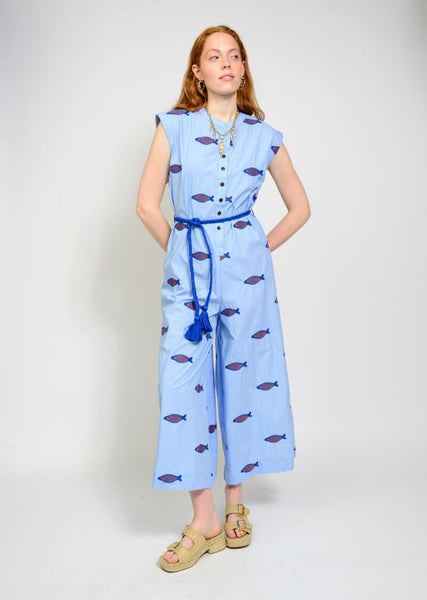 Embroidered Fish Jumpsuit by Ivy Jane