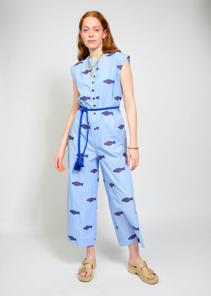 Embroidered Fish Jumpsuit by Ivy Jane