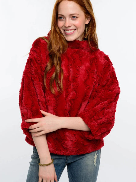 Faux Fur Popover Cardinal by Ivy Jane