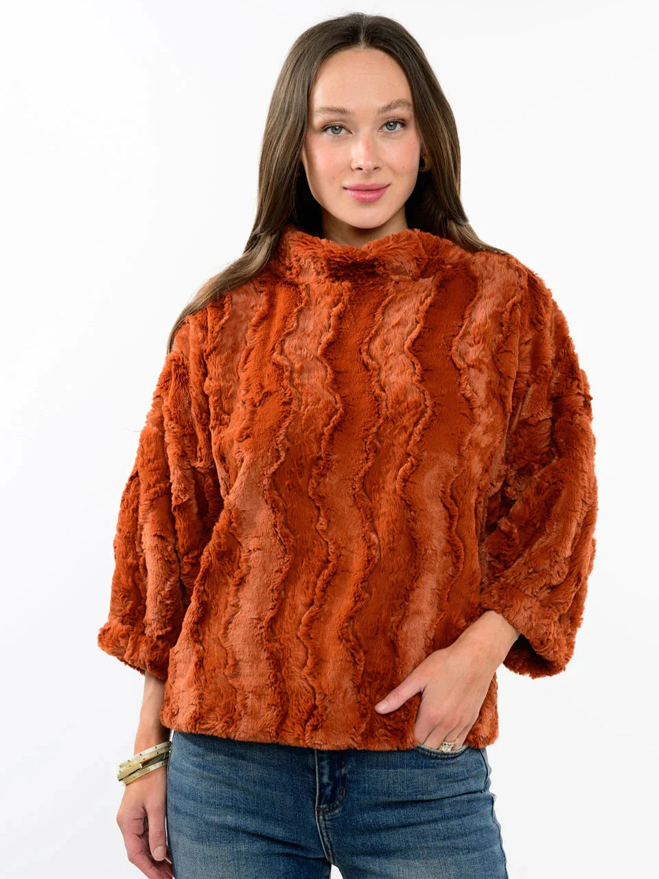 Faux Fur Popover Ginger by Ivy Jane