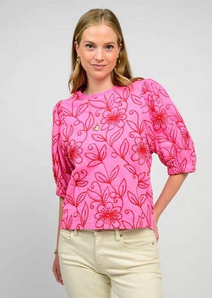 Floral Vines Knit Top by Uncle Frank