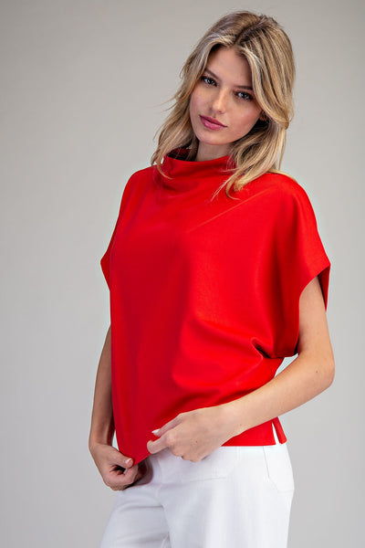 Mock Neck S/S Top by EESome