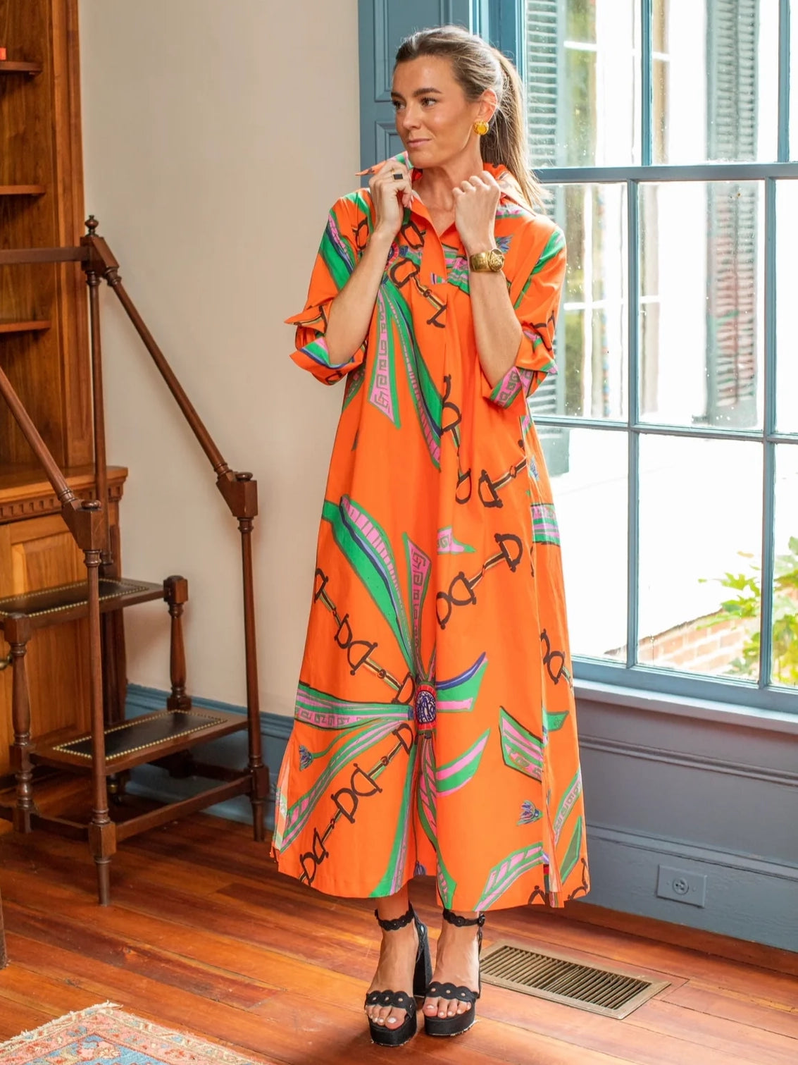 Estate Orange Shirtdress Long by House of MBR
