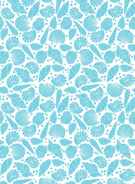 Augusta Dress Caribbean Blue Sea Shells by La Mer Luxe
