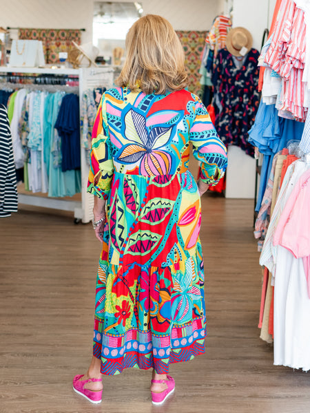 San Miguel Collared Midi Dress by Orientique