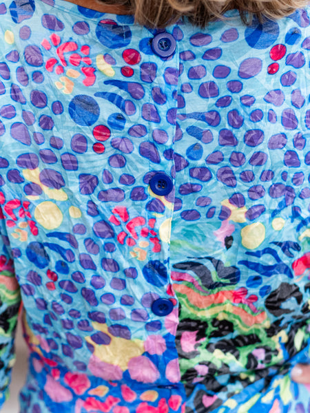 Buttonback Abstract Print Top by Shana
