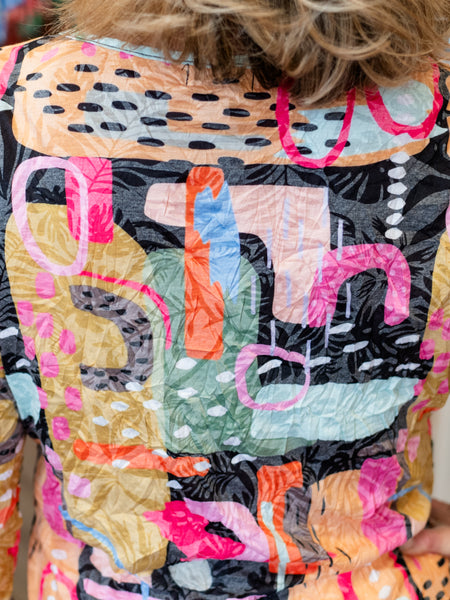 3/4 Sleeve Abstract Print Top by Shana