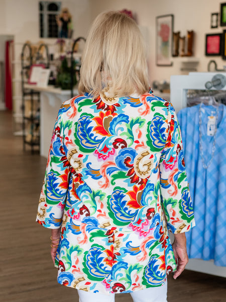 Moroccan Tile Print 3/4 Slv Shirt by Toofan
