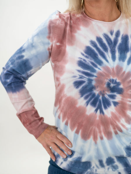 Blue and Pink Tie-Dye Top by Charlie B