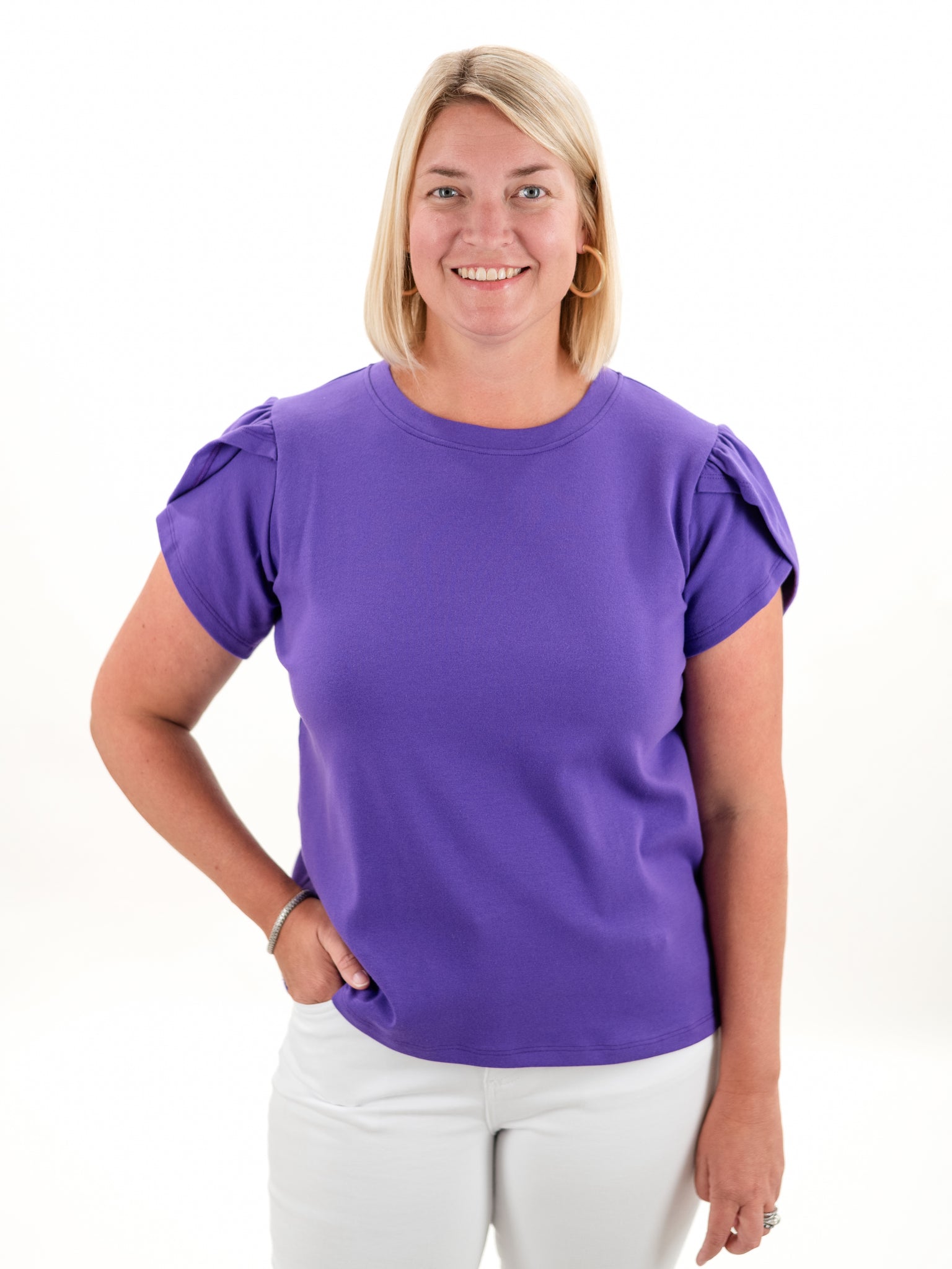 Tulip Short Sleeve Purple Top by Necessitees