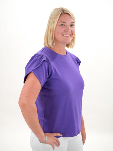 Tulip Short Sleeve Purple Top by Necessitees