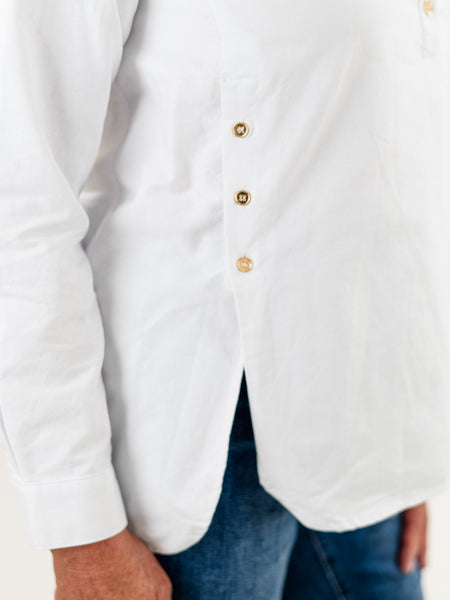 Savannah Tunic in White Oxford by Duffield Lane