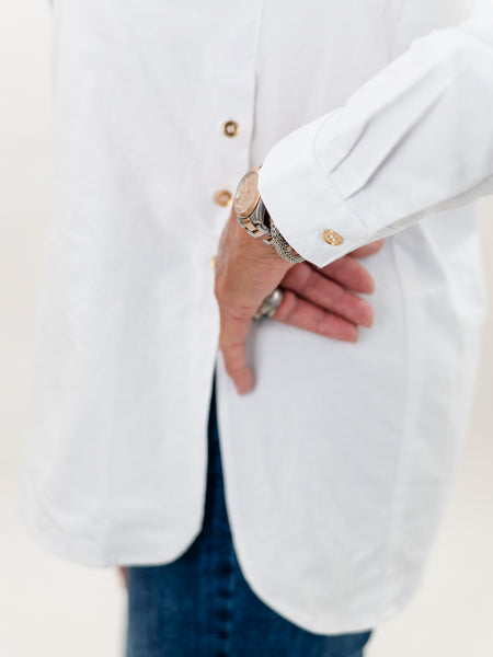 Savannah Tunic in White Oxford by Duffield Lane
