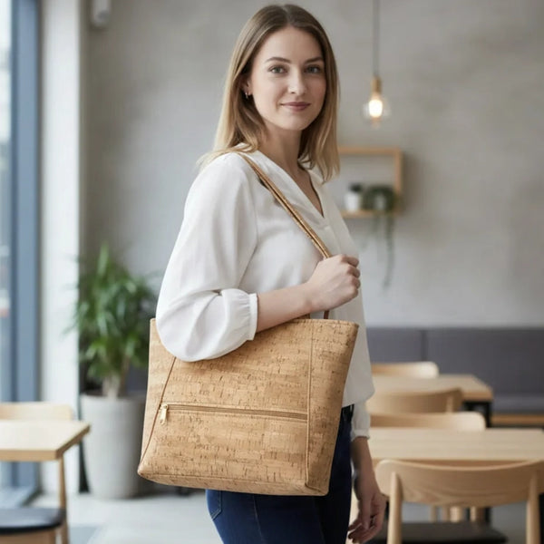 All Cork Small Tote Bag Rustic Cork by Natalie Therese