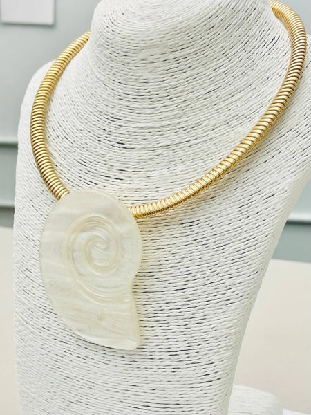Shell Pendant Collar Necklace by Two Forty Two