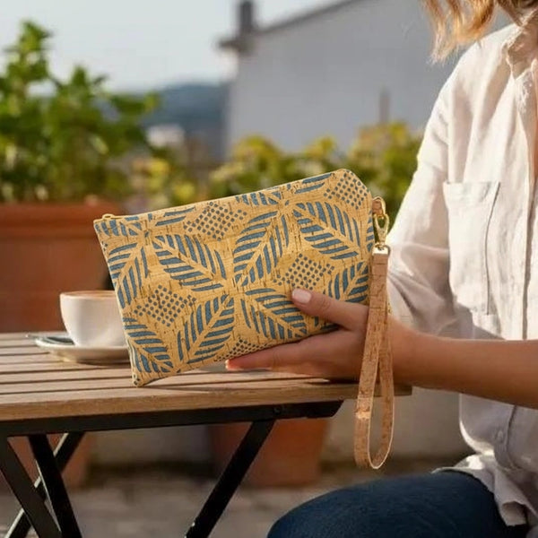 Simple Wristlet Medium Denim Palm Die Cut by Natalie Therese