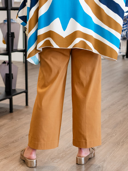 Wide Leg Cropped Trouser Caramel by A' La Carte