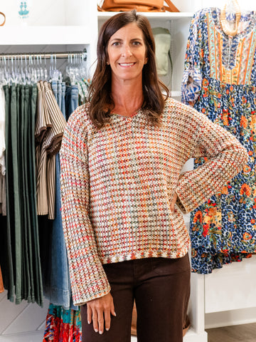 Novelty Yarn Sweater Multicolor by Charlie B