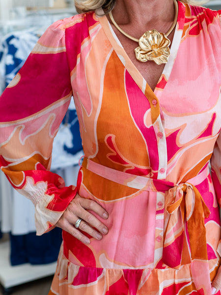 Letitia Dress Feather Paisley by Donna Morgan